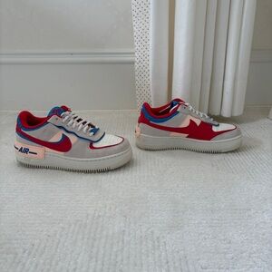 Nike Air Force 1 Shadow sneakers 'Sail Royal Red'